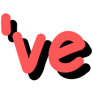 the text "'ve" red with a thick black shadow